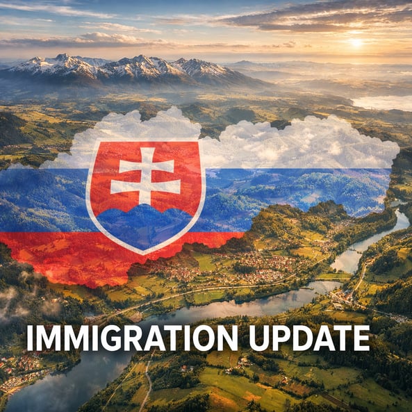 4kUltra HD Slovakia from the sky Slovakia flag blended into the land with reduced opacity Reference to Immigration Update in the picture-2